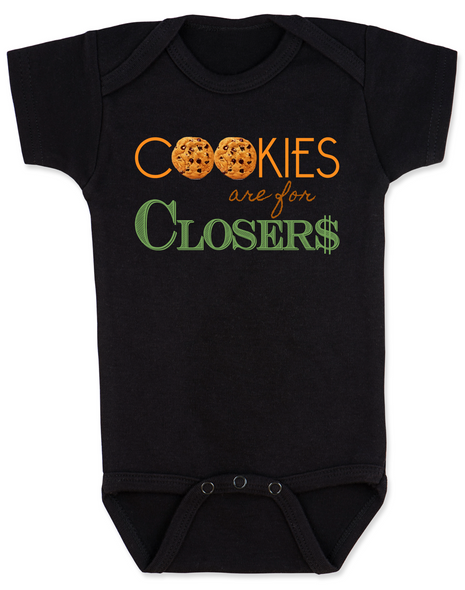 Cookies are for closers baby Bodysuit, Boss Baby Bodysuit, funny boss baby gift, boss baby halloween costume, black