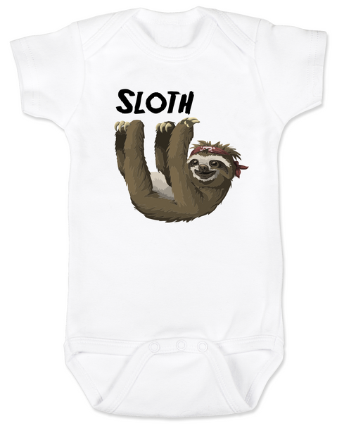 Sloth baby Bodysuit, white