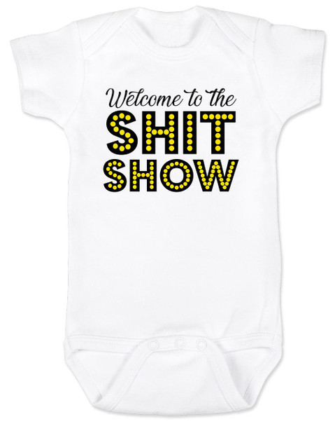 Welcome to the shit show baby Bodysuit, shit show baby, parenting is a shit show, funny baby Bodysuit