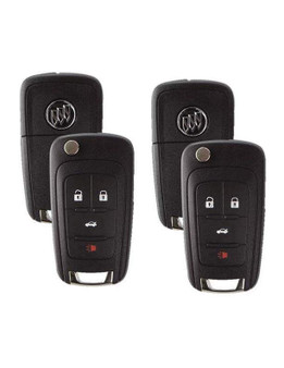 Two Flip Key Car Remotes for Buick Encore, Lacrosse, Regal, Verano, Allure 4-button