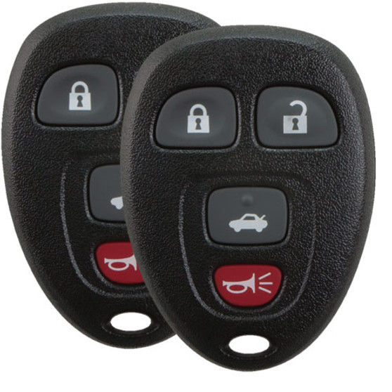 2 Replacement Keyless Entry Remote Key Fobs for GM 4 Button 15252034