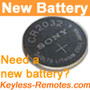 Sony Keyless Remote Lithium Battery CR2032