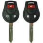 Pair of 3 Button Remote Head Key for Nissan CWTWB1U751