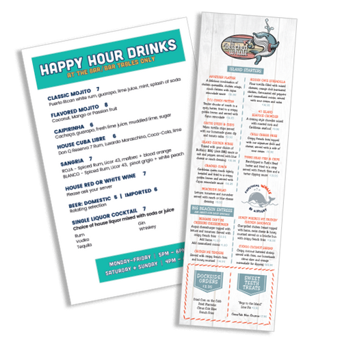 Waterproof Menu Card