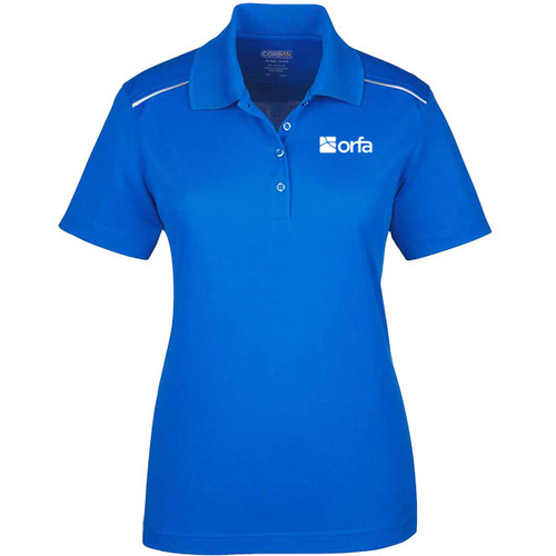 Core 365 Ladies Radiant Pique Polo with Reflective Piping - Royal (Design 2)