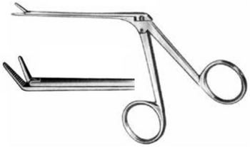 Product Vet Spectrum Hartmann Alligator Fcp, 3.25" (8 cm) WL, Serrated, Very Delicate Tip, (1.8x0.8x4 mm Jaw), Angled Up | SAH.723110 Image