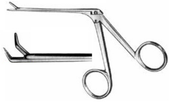 Product Vet Spectrum Hartmann Alligator Fcp., 3.25" (8 cm) WL, Serrated, Very Delicate, (1.8x0.8x4 mm Jaw), Angled Right | SAH.723111 Image