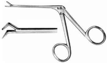 Product Vet Spectrum Hartmann Alligator Fcp., 3.25" (8 cm) WL, Serrated, Very Delicate, (1.8x0.8x4 mm Jaw), Angled Left | SAH.723112 Image