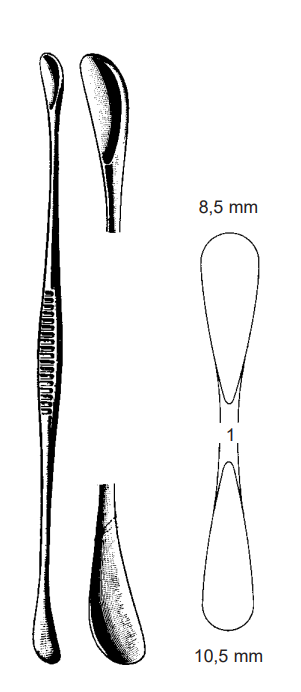 Product Vet Spectrum Fergusson Gallstone Scoop, 9.5"(24cm), Double Ended, Small, 8.5x10.5mm Scoop | SAH.741122 Image