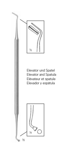 Product Vet Spectrum Woodson Dura Dissector, 10" (25 cm), Double Ended, Elevator w/ Groove and 3mm Packer | SAH.780060 Image