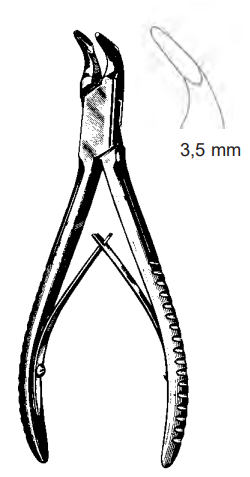 Product Spectrum Blumenthal Bone Rongeur, 6" (15.5cm), 45 Deg. Angle, Single Action, 3.5mm Jaw | SAH.20-5616 Image