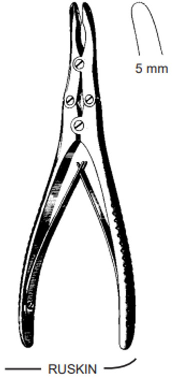 Product Spectrum Ruskin Bone Rongeur, 7" (18cm), Straight, Double Action, 5mm Jaw | SAH.20-6821 Image