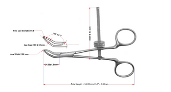 Product Spectrum Doolen Bone Holding Forcep, 5.5" (14cm), Angled, Speed Lock | SAH.20-7843 Image