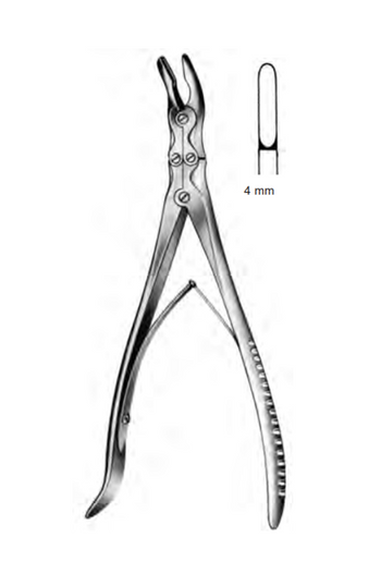 Product Spectrum Smith-Petersen Bone Rongeur, 9.5" (24cm), Straight, Double Action, 4mm Jaw | SAH.21-8254 Image