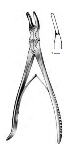 Product Spectrum Smith-Petersen Bone Rongeur, 9.5" (24cm), Angled, Double Action, 3mm Jaw | SAH.21-8258 Image