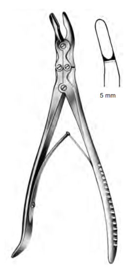 Product Spectrum Smith-Petersen Bone Rongeur, 9.5" (24cm), Angled, Double Action, 5mm Jaw | SAH.21-8362 Image