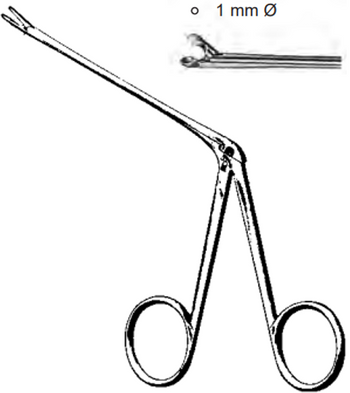 Product Spectrum Hartmann-Wullstein Alligator Forcep, 3.5" (8.5cm) Working Length, 1mm Round Cup Jaw | SAH.23-3201 Image