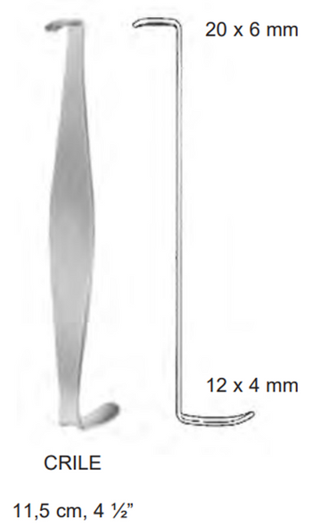Product Spectrum Crile Retractor, 4.5" (11.5cm), Double Ended, 20mm x 6mm and 12mm x 4mm Tip Width | SAH.25-6231 Image