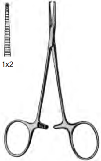 Product Spectrum Halsted Mosquito Forcep, 5" (12.5cm), Straight, 1x2 Teeth, Micro Tips | SAH.60-2338 Image