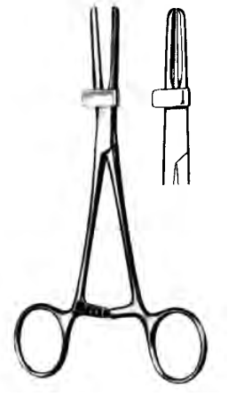 Product Spectrum Presbyterian Tubing Forcep, 6" (15cm), Cross Serrated, With Protector | SAH.60-4405 Image