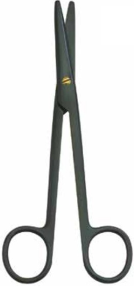 Product Vet Spectrum Mayo-Stille Scissor, 6" (15cm), Curved, Ceramic Black Coated, TC | SAH.700615 Image