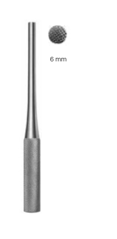 Product Vet Spectrum Bone Tamp (Kiene), 6.25" (15.5cm), Straight, Flat Round Cross Serrated End, 6 mm | SAH.701740 Image