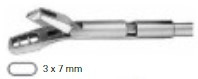 Product Vet Spectrum Interchangeable Biopsy Punch Shaft, 7.5" (19cm), Uni-Tischler, Downwards Curved, 3x7mm Oval Tip | SAH.714933 Image