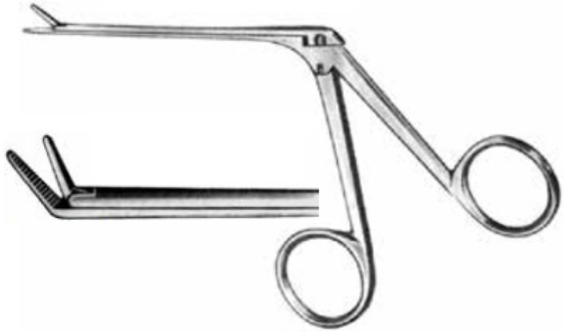 Product Vet Spectrum Hartmann Alligator Fcp., 3.25" (8 cm) WL, Serrated, Extra Delicate, (1.3x0.7x3.5 mm Jaw), Angled Up | SAH.723115 Image