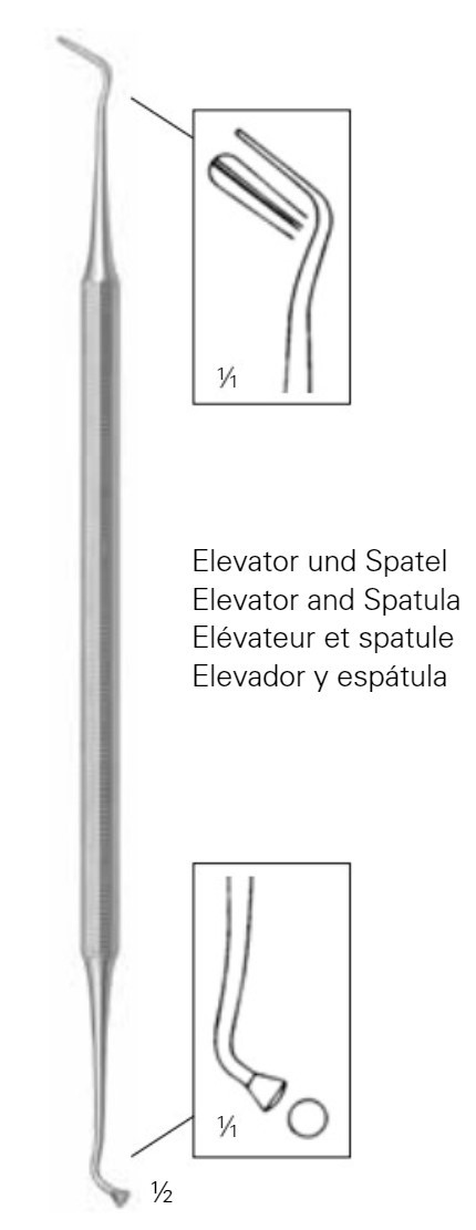 Product Vet Spectrum Woodson Dura Dissector, 7" (18 cm), Double Ended, Elevator w/ Groove and 3mm Packer | SAH.780030 Image