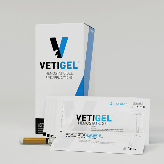Product VETIGEL Hemostatic Gel: Five (5) Sterile Individually Pouched 5mL Syringes | VET-05 Image