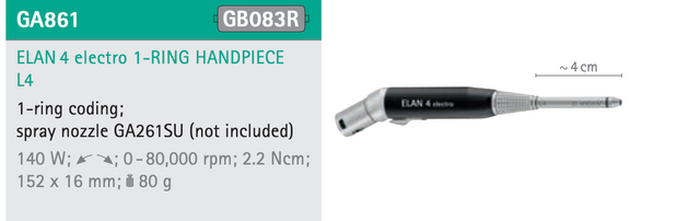 Product Aesculap ELAN 4 Electro 1-Ring Handpiece L4 | GA861 Image