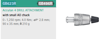 Product Aesculap Acculan 4 Large Drill Attachment - QCK - 90 Day Warranty | GB623R Image