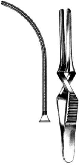 Product Spectrum Debakey Bulldog Clamp, 4.5" (11.5cm), Curved, Atraumatic Jaws, Cross Loaded | SAH.13-3131 Image