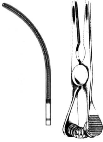 Product Spectrum Glover Bulldog Clamp, 3.25" (8.5cm), Curved, Atraumatic Jaws, Spring Loaded | SAH.13-3137 Image