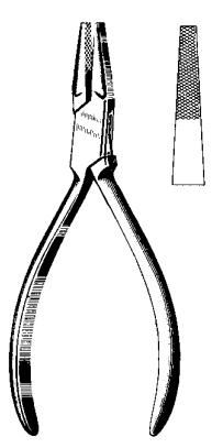 Product Spectrum Flat Nose Plier, 5.5" (14cm), Serrated, 5mm Wide Jaw | SAH.20-5527 Image