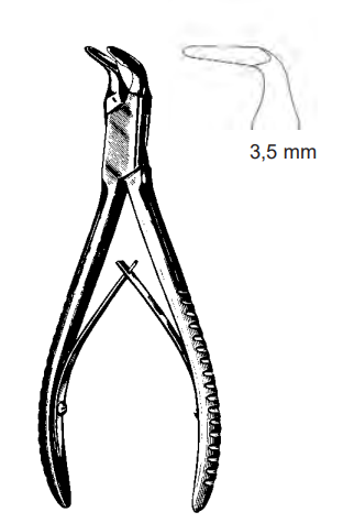 Product Spectrum Blumenthal Bone Rongeur, 6" (15.5cm), 90 Deg. Angle, Single Action, 3.5mm Jaw | SAH.20-5617 Image