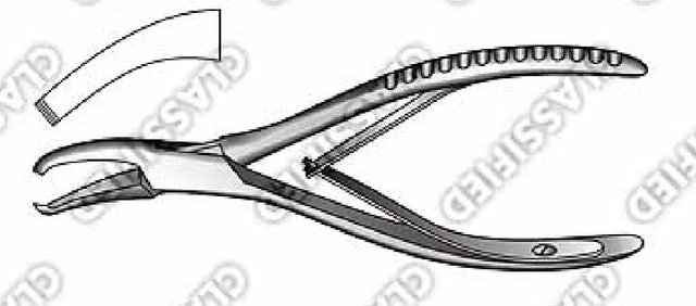 Product Spectrum Cleveland Rongeur, 6.25" (16cm), Curved, Single Action, Modified Jaw for Dental Removal | SAH.20-8251 Image
