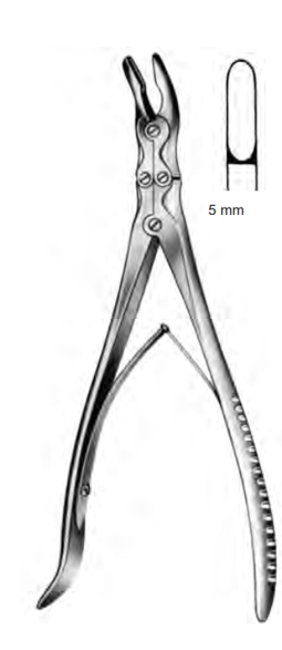 Product Spectrum Smith-Petersen Bone Rongeur, 9.5" (24cm), Straight, Double Action, 5mm Jaw | SAH.21-8256 Image