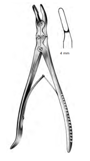 Product Spectrum Smith-Petersen Bone Rongeur, 9.5" (24cm), Angled, Double Action, 4mm Jaw | SAH.21-8360 Image