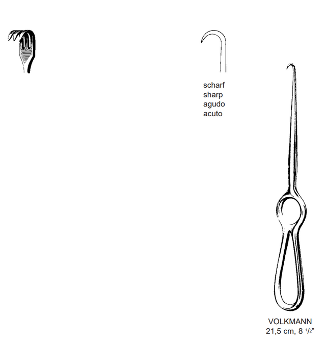 Product Spectrum Volkmann Retractor, 8.5" (21.5cm), 3 Prongs, Sharp | SAH.25-4171 Image