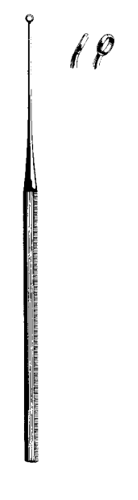 Product Spectrum Buck Ear Curette, 5.75" (14.5cm), Angled, Blunt, Size 3 (3.4mm) | SAH.25-701 Image
