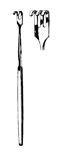 Product Spectrum Skin and Nerve Retractor (Hook), 6.25" (16cm), Blunt, 3 Prong | SAH.35-4042 Image