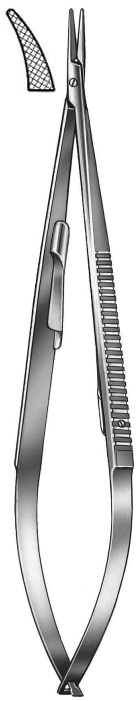 Product Spectrum Troutman Needle Holder, 5" (13cm), Strong Curve, Delicate, Spring Handle With Lock | SAH.40-4209 Image
