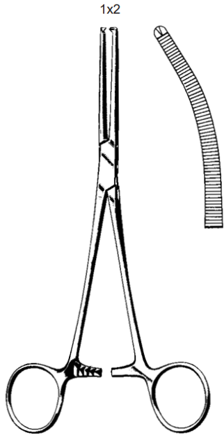 Product Spectrum Rochester-Ochsner Forcep, 8.75" (22cm), Curved, 1x2 Teeth | SAH.60-5031 Image
