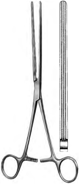 Product Spectrum Kocher Intestinal Forcep, 11" (28cm), Straight, Atraumatic Jaws | SAH.60-5229 Image