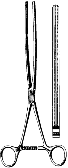 Product Spectrum Mayo-Robson Intestinal Clamp Forcep, 10" (25cm), Straight, Atraumatic Jaws | SAH.60-6005 Image