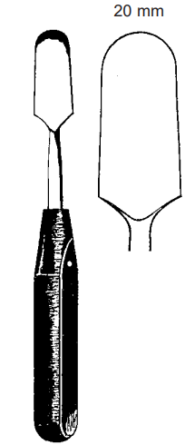 Product Vet Spectrum Ao Periosteal Elevator, 8" (20cm), Straight, Phenolic Handle, Rounded Spade, 20mm Tip | SAH.700022 Image