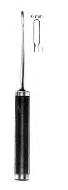 Product Vet Spectrum Cobb Elevator, 10.5" (27cm), Straight, 6mm Rounded Tip, Black Handle | SAH.700024 Image