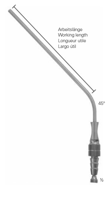 Product Vet Spectrum Frazier Suction Tube, 7.87" (200mm) Working Length, 45 Deg. Angled, 6 Fr. (2.0mm) | SAH.701535 Image