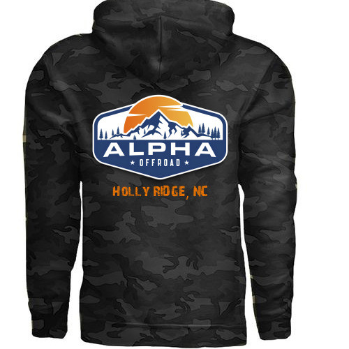 Alpha Offroad Pullover Black Camo Hoodie